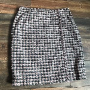 Liz Claiborne Pink And Gray Tweed Pencil Skirt